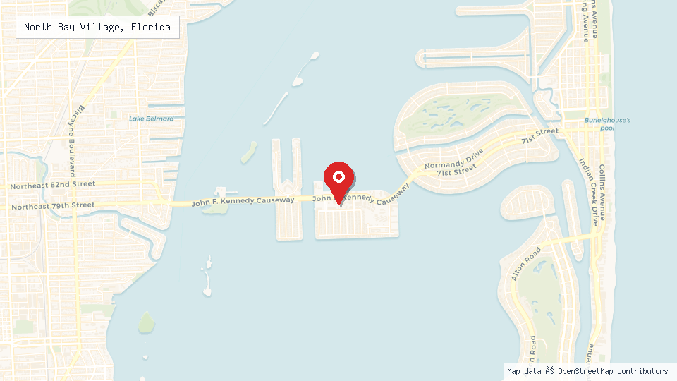 Street map of North Bay Village, Florida with location pin