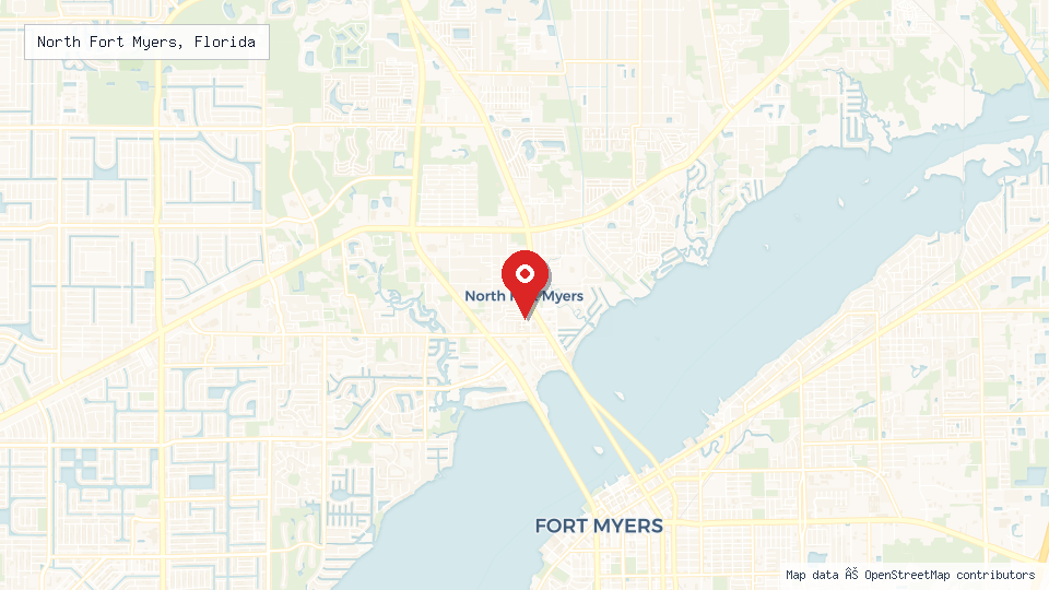 Street map of North Fort Myers, Florida with location pin