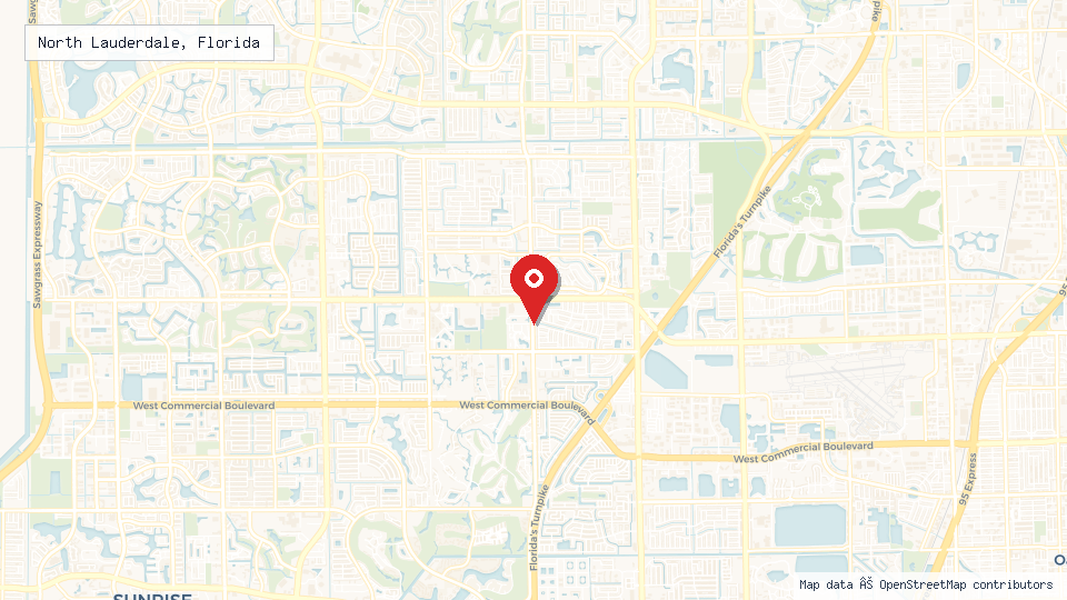 Street map of North Lauderdale, Florida with location pin