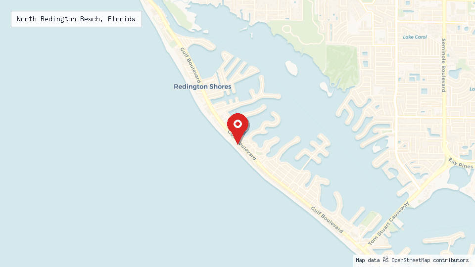Street map of North Redington Beach, Florida with location pin