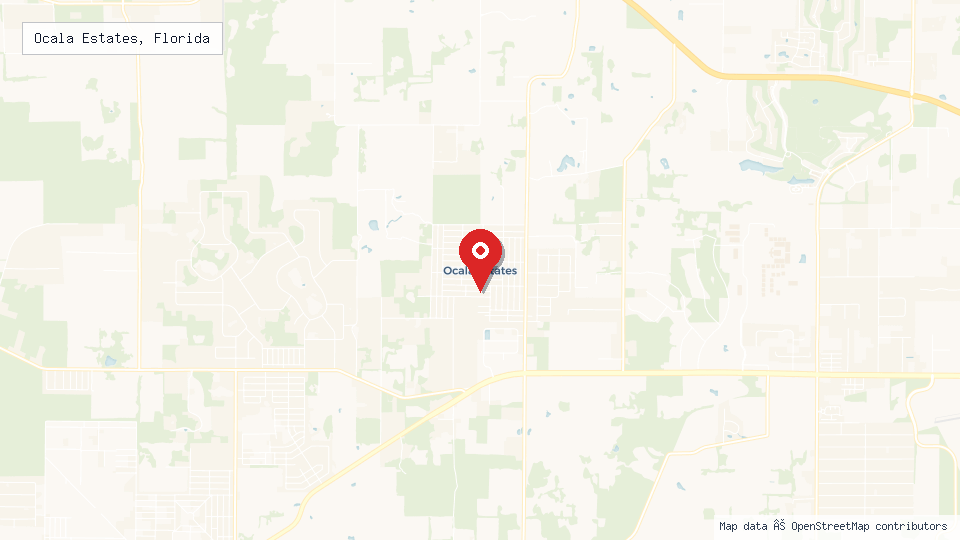 Street map of Ocala Estates, Florida with location pin