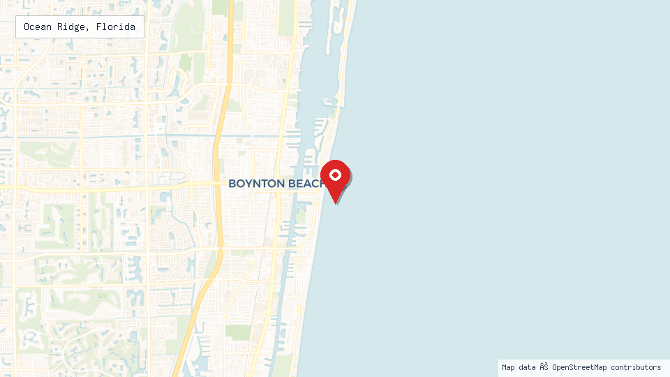 Street map of Ocean Ridge, Florida with location pin
