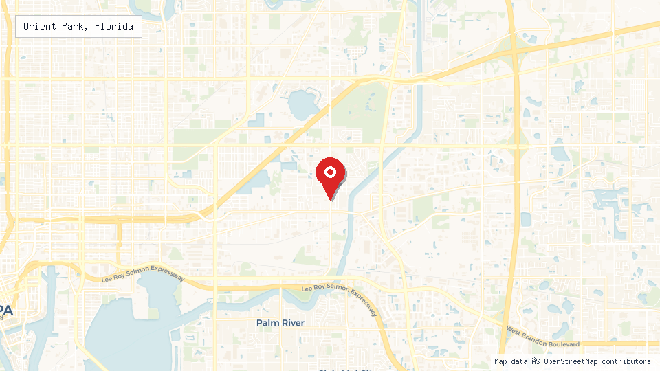 Street map of Orient Park, Florida with location pin