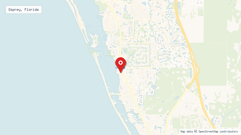 Street map of Osprey, Florida with location pin