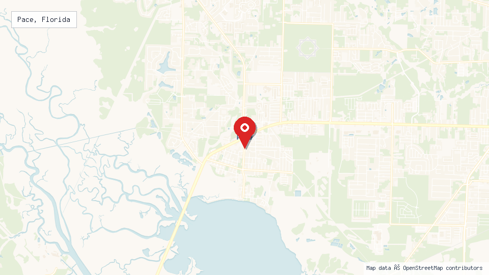 Street map of Pace, Florida with location pin