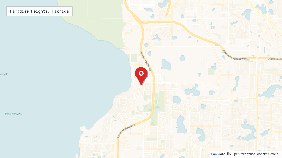 Street map of Paradise Heights, Florida with location pin