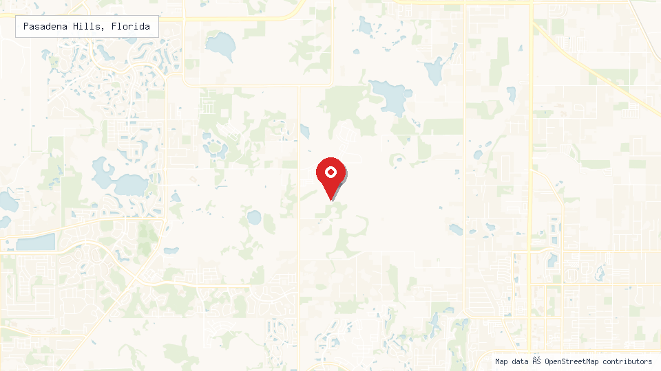 Street map of Pasadena Hills, Florida with location pin