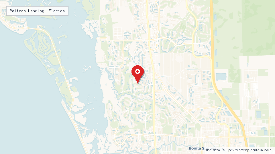 Street map of Pelican Landing, Florida with location pin