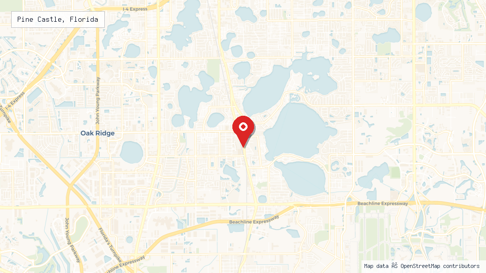 Street map of Pine Castle, Florida with location pin
