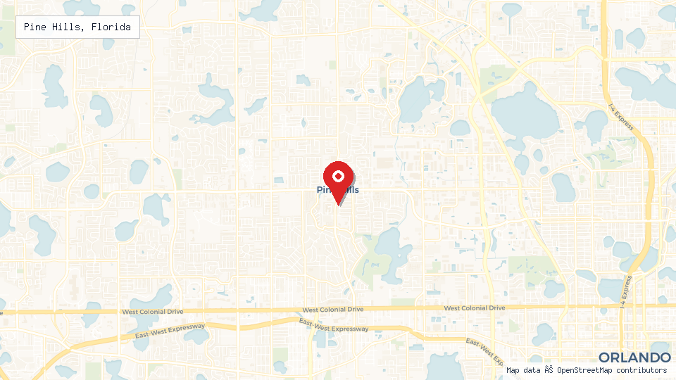 Street map of Pine Hills, Florida with location pin
