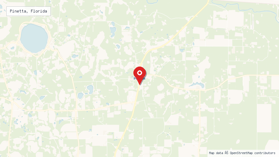 Street map of Pinetta, Florida with location pin