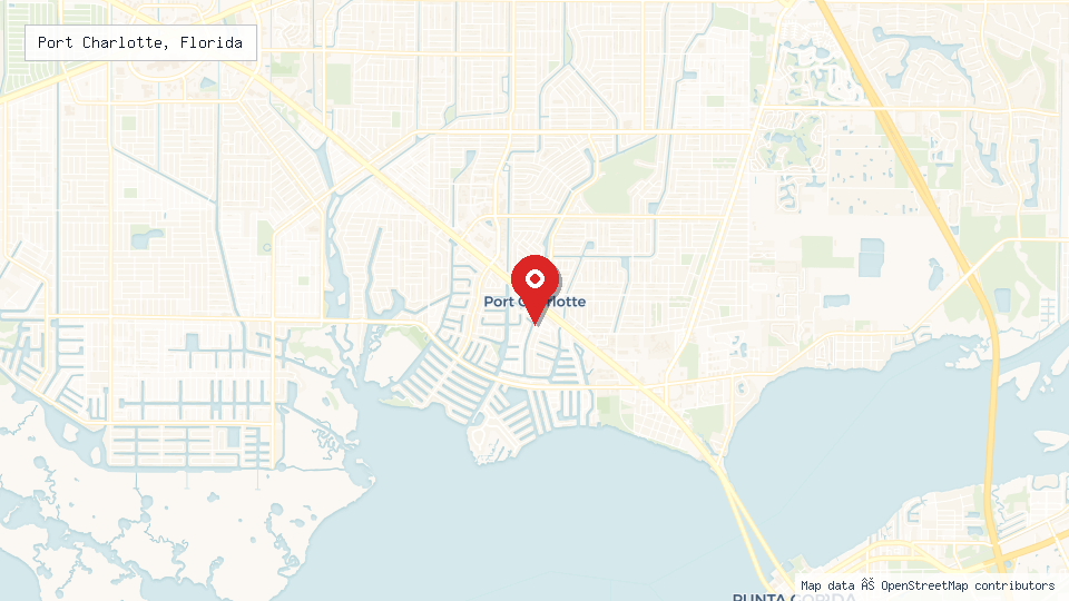 Street map of Port Charlotte, Florida with location pin
