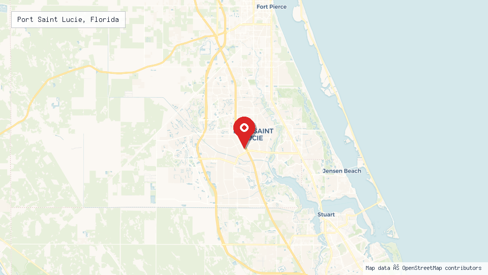 Street map of Port Saint Lucie, Florida with location pin