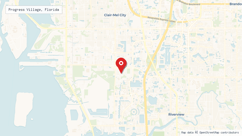Street map of Progress Village, Florida with location pin
