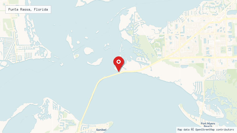 Street map of Punta Rassa, Florida with location pin