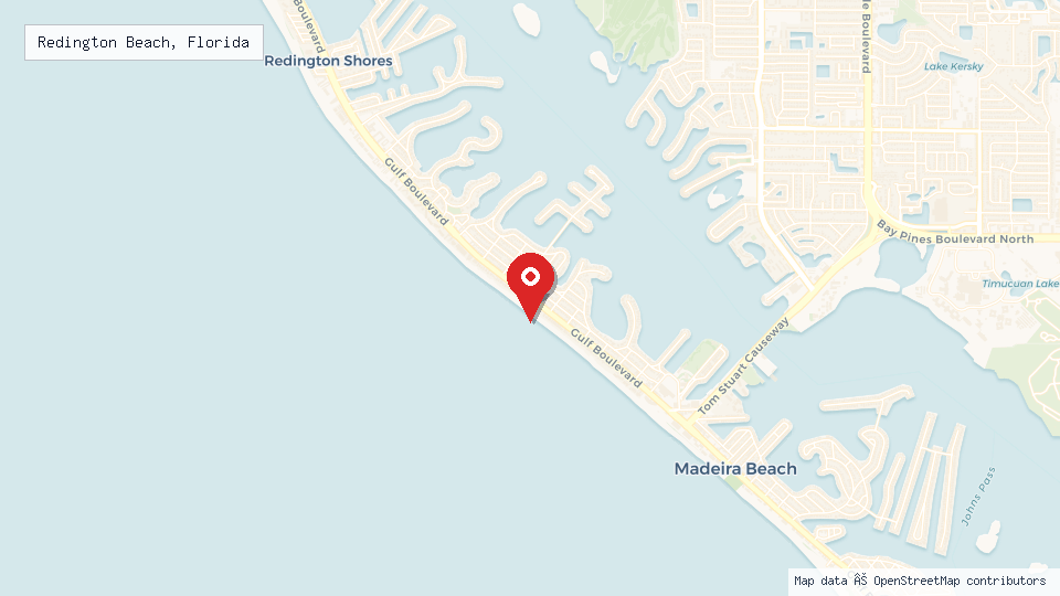 Street map of Redington Beach, Florida with location pin