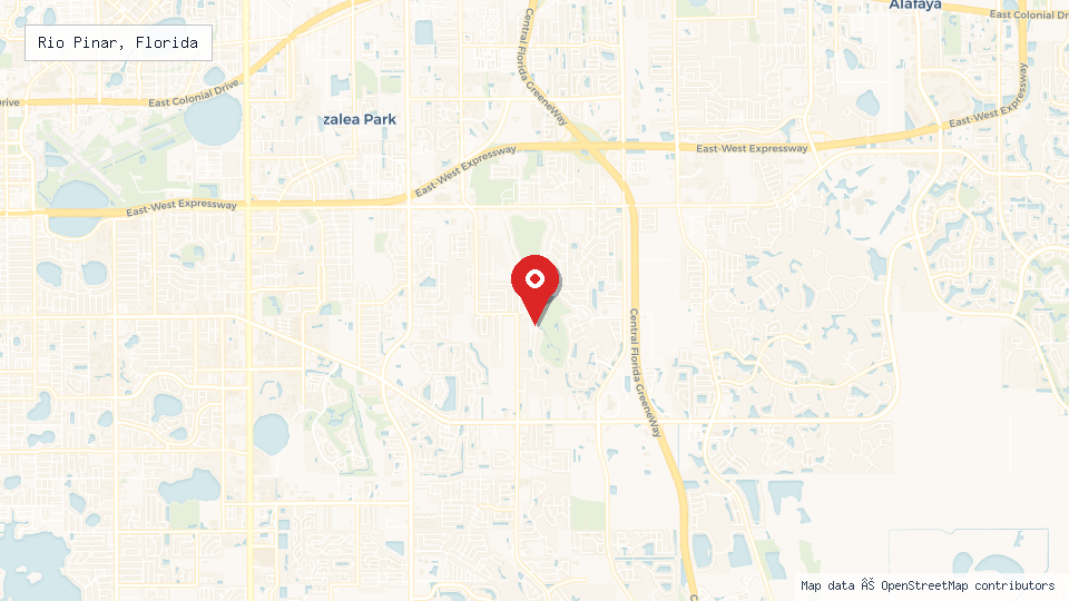 Street map of Rio Pinar, Florida with location pin