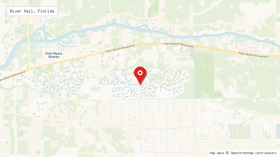 Street map of River Hall, Florida with location pin