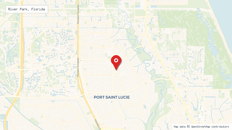 Street map of River Park, Florida with location pin