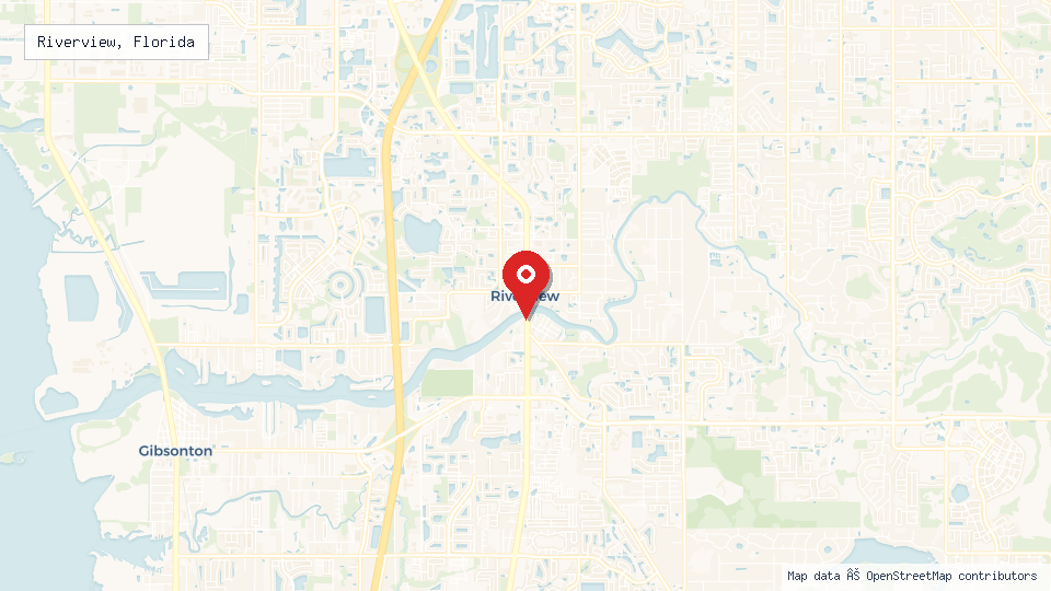 Street map of Riverview, Florida with location pin