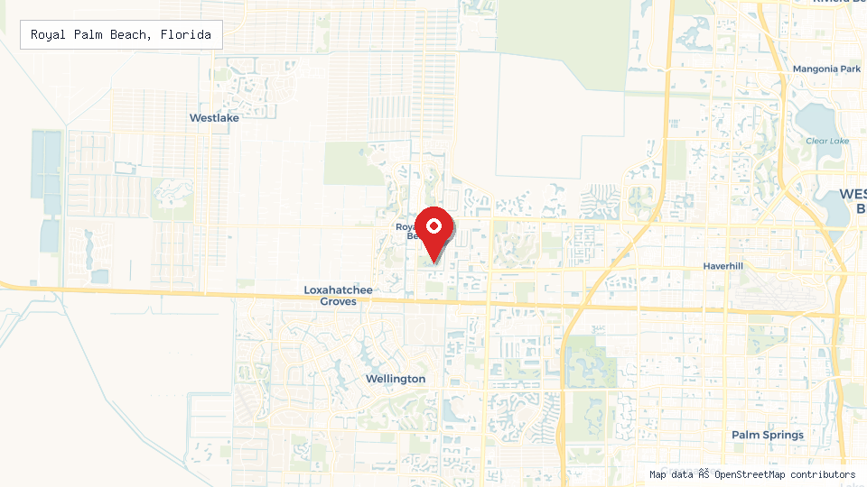 Street map of Royal Palm Beach, Florida with location pin