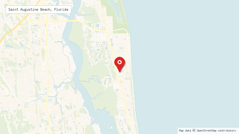 Street map of Saint Augustine Beach, Florida with location pin