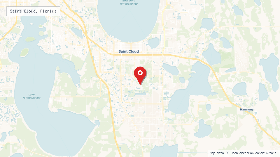 Street map of Saint Cloud, Florida with location pin