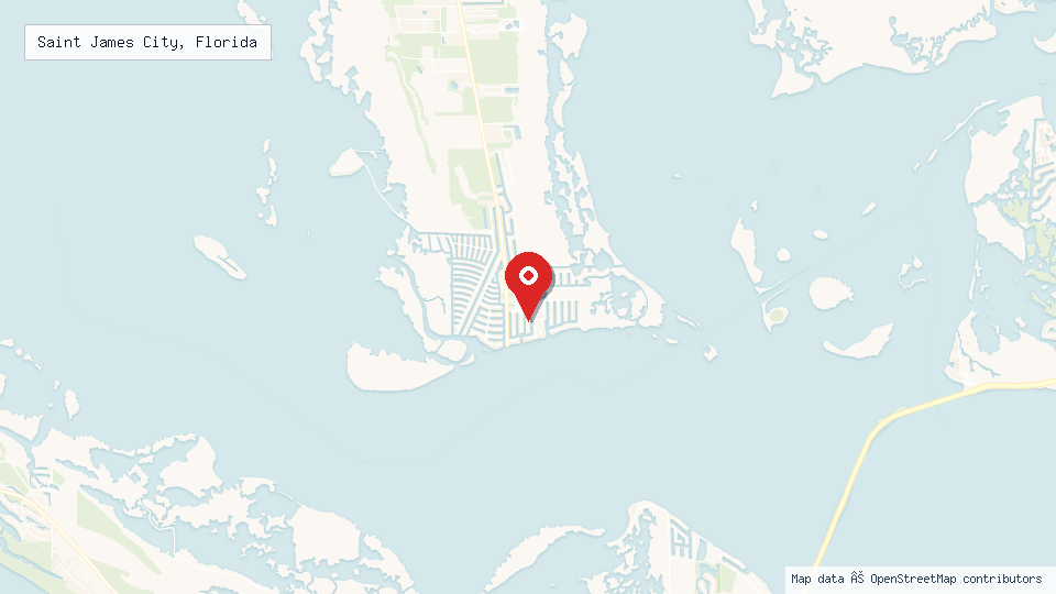 Street map of Saint James City, Florida with location pin