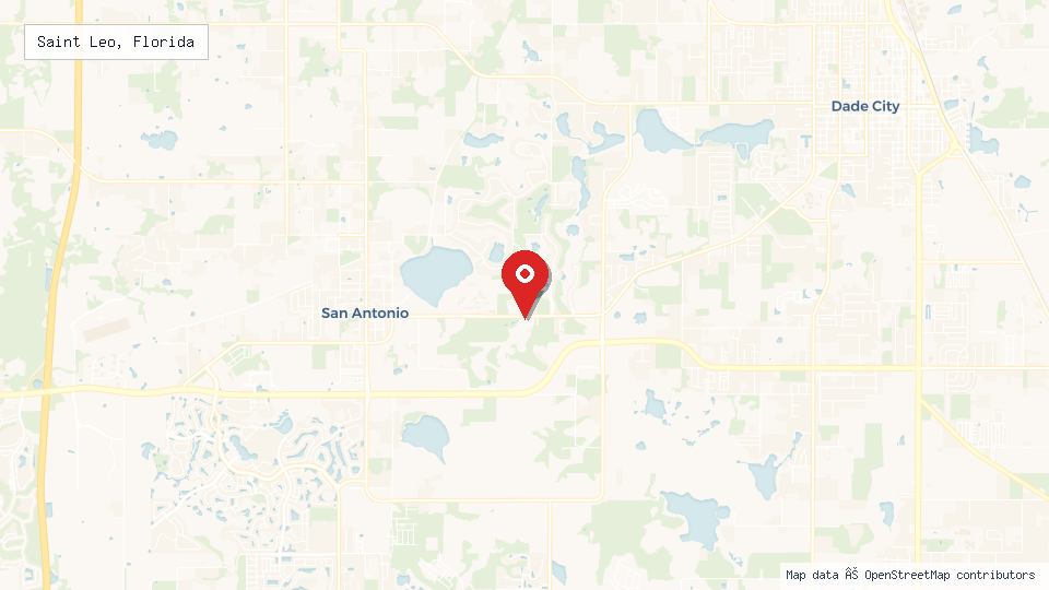 Street map of Saint Leo, Florida with location pin