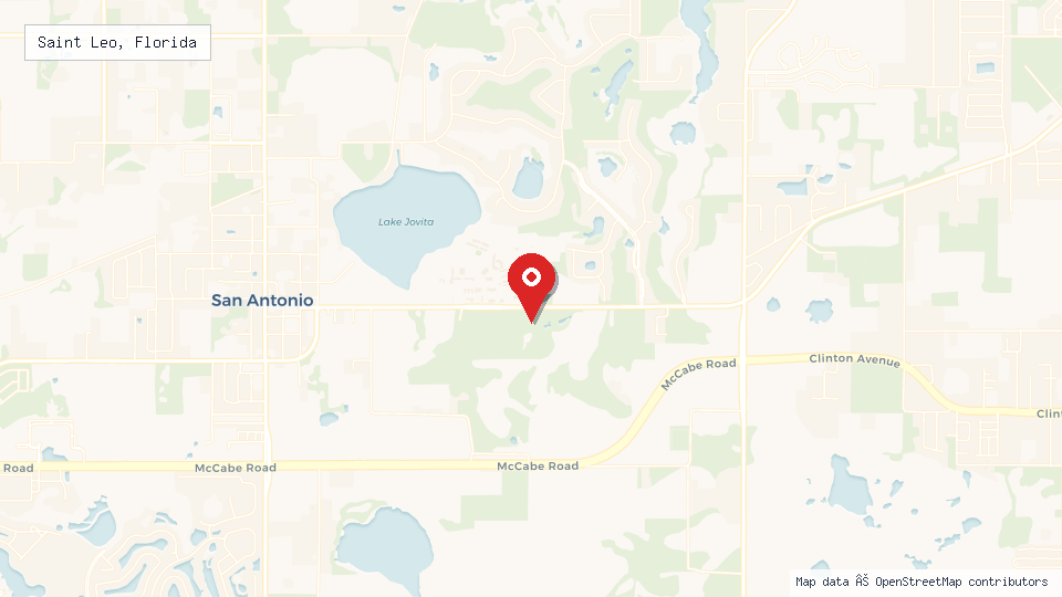 Street map of Saint Leo, Florida with location pin