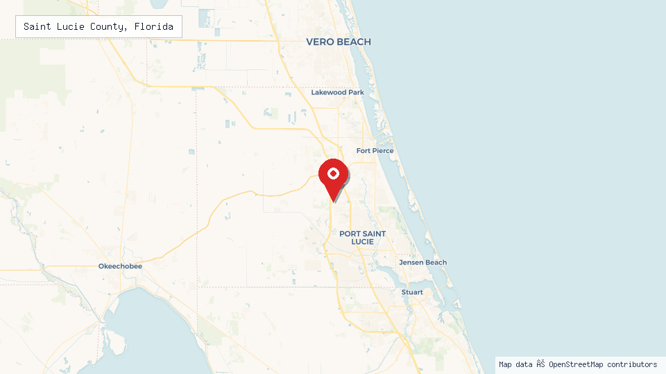 Street map of Saint Lucie County, Florida with location pin