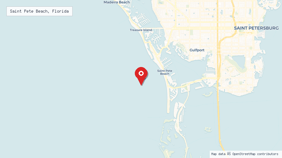 Street map of Saint Pete Beach, Florida with location pin