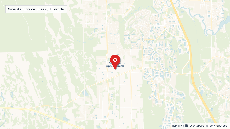 Street map of Samsula-Spruce Creek, Florida with location pin