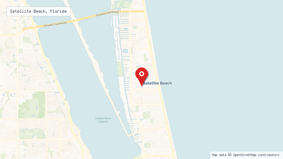 Street map of Satellite Beach, Florida with location pin