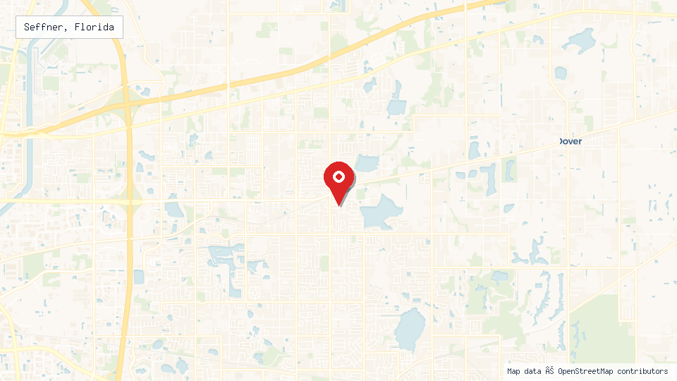 Street map of Seffner, Florida with location pin