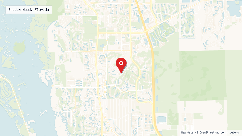 Street map of Shadow Wood, Florida with location pin