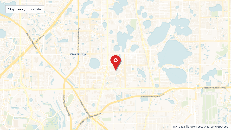 Street map of Sky Lake, Florida with location pin