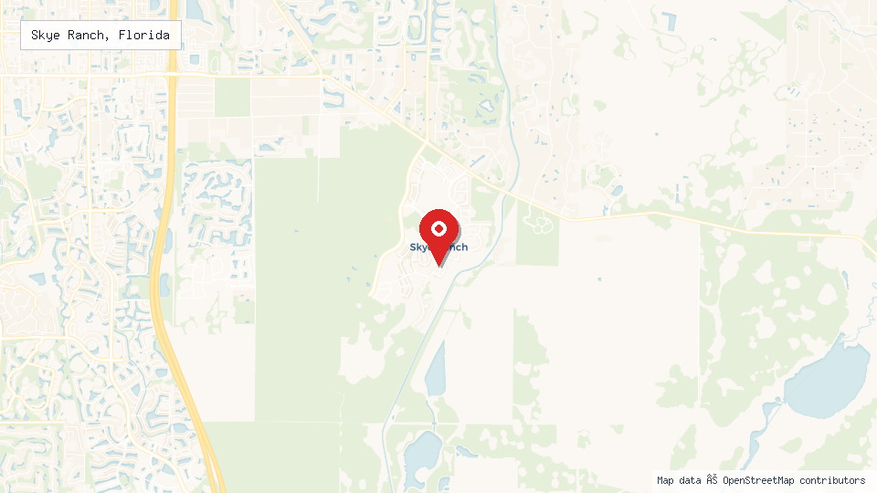 Street map of Skye Ranch, Florida with location pin