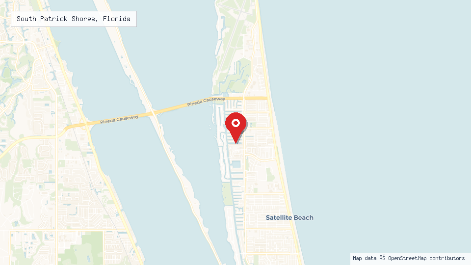 Street map of South Patrick Shores, Florida with location pin