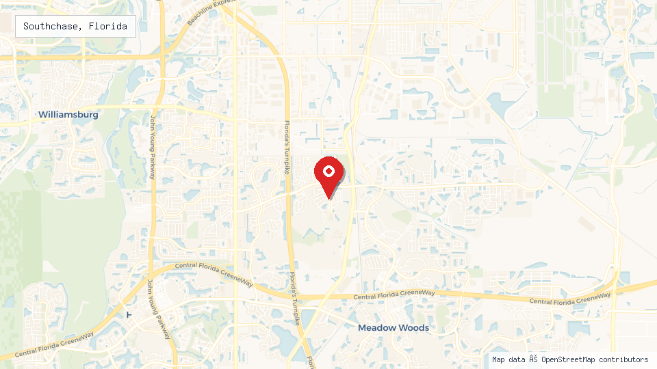 Street map of Southchase, Florida with location pin