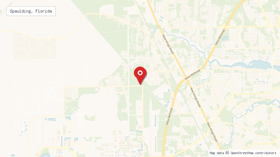 Street map of Spaulding, Florida with location pin
