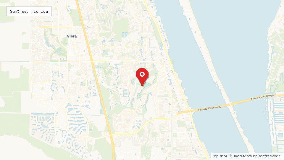 Street map of Suntree, Florida with location pin