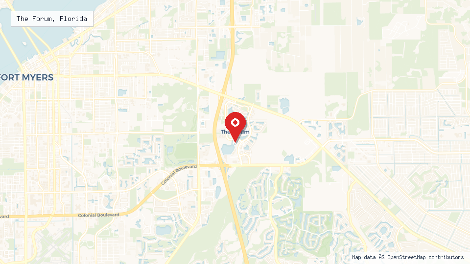 Street map of The Forum, Florida with location pin