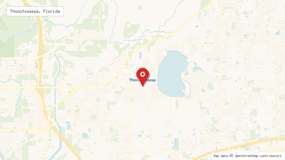 Street map of Thonotosassa, Florida with location pin
