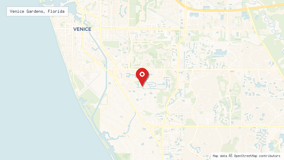 Street map of Venice Gardens, Florida with location pin