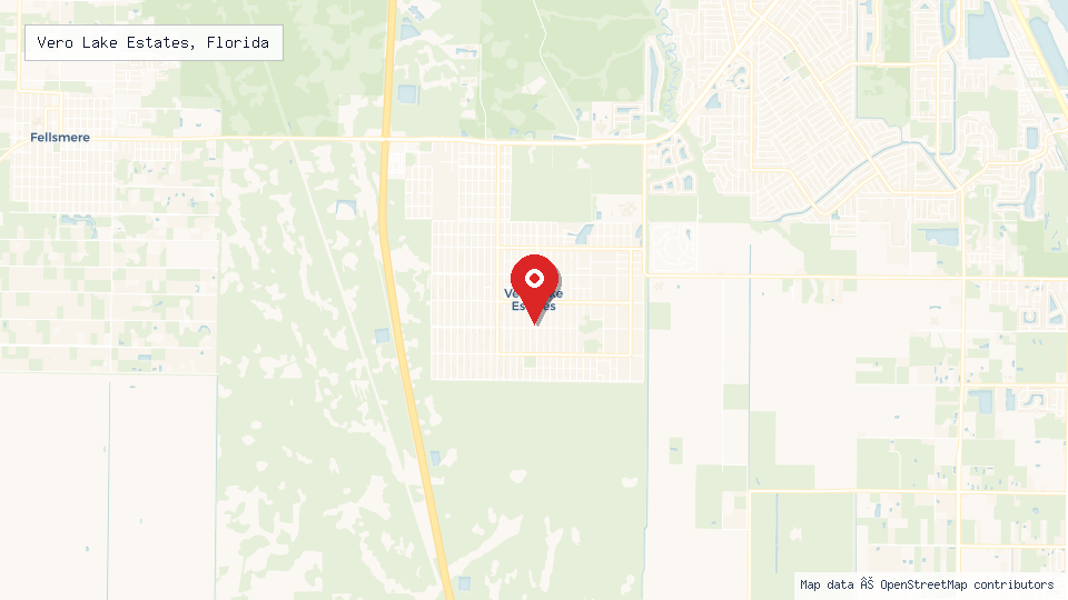 Street map of Vero Lake Estates, Florida with location pin