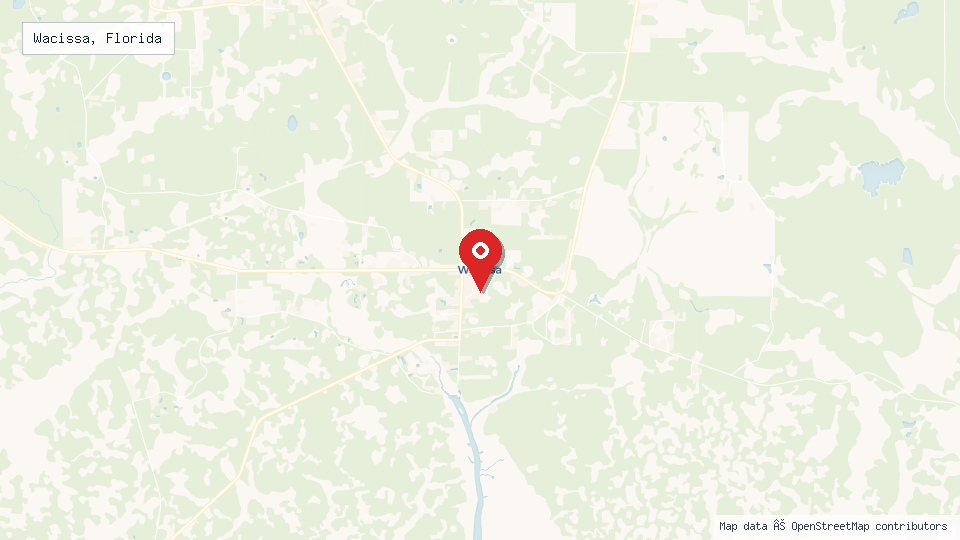 Street map of Wacissa, Florida with location pin