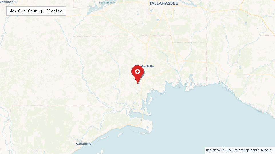 Street map of Wakulla County, Florida with location pin