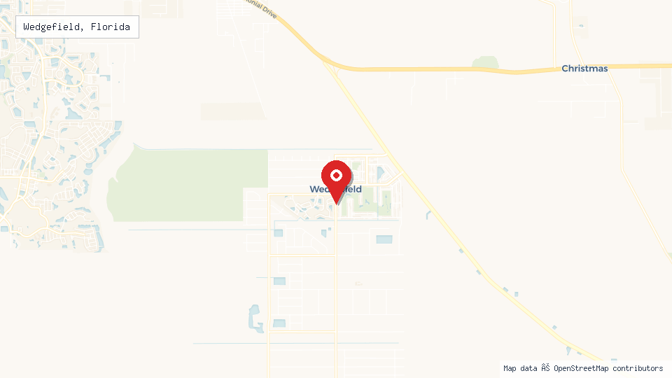 Street map of Wedgefield, Florida with location pin