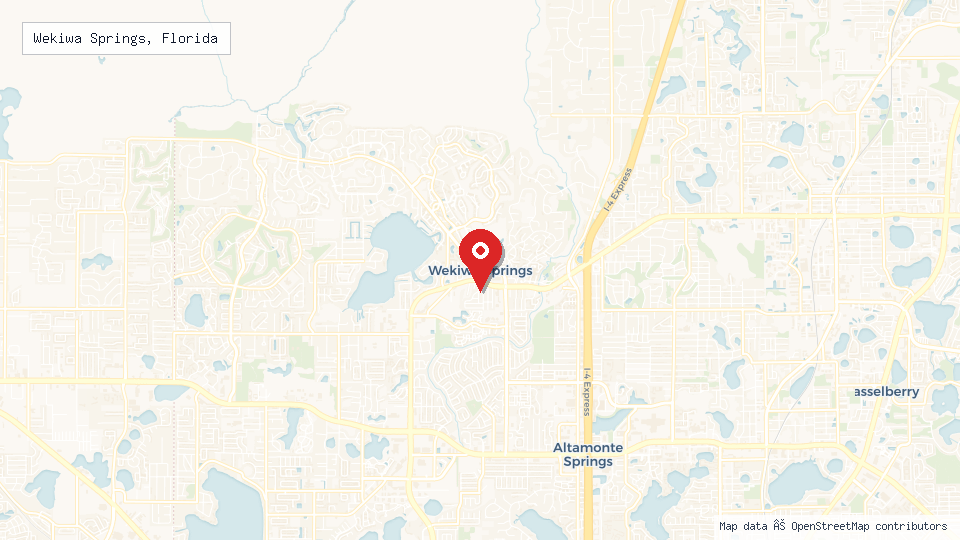 Street map of Wekiwa Springs, Florida with location pin